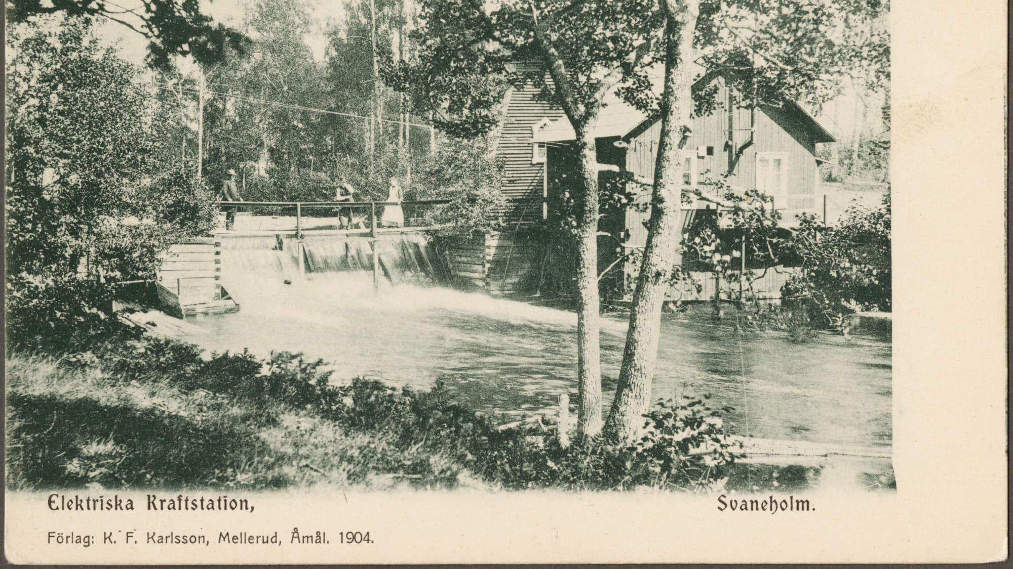 Svaneholms elektriska kraftstation, bild tagen runt 1900. Foto: Lån Järnvägsmuseet.